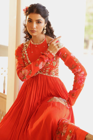 Georgette Crepe Double Neck Anarkali image 15