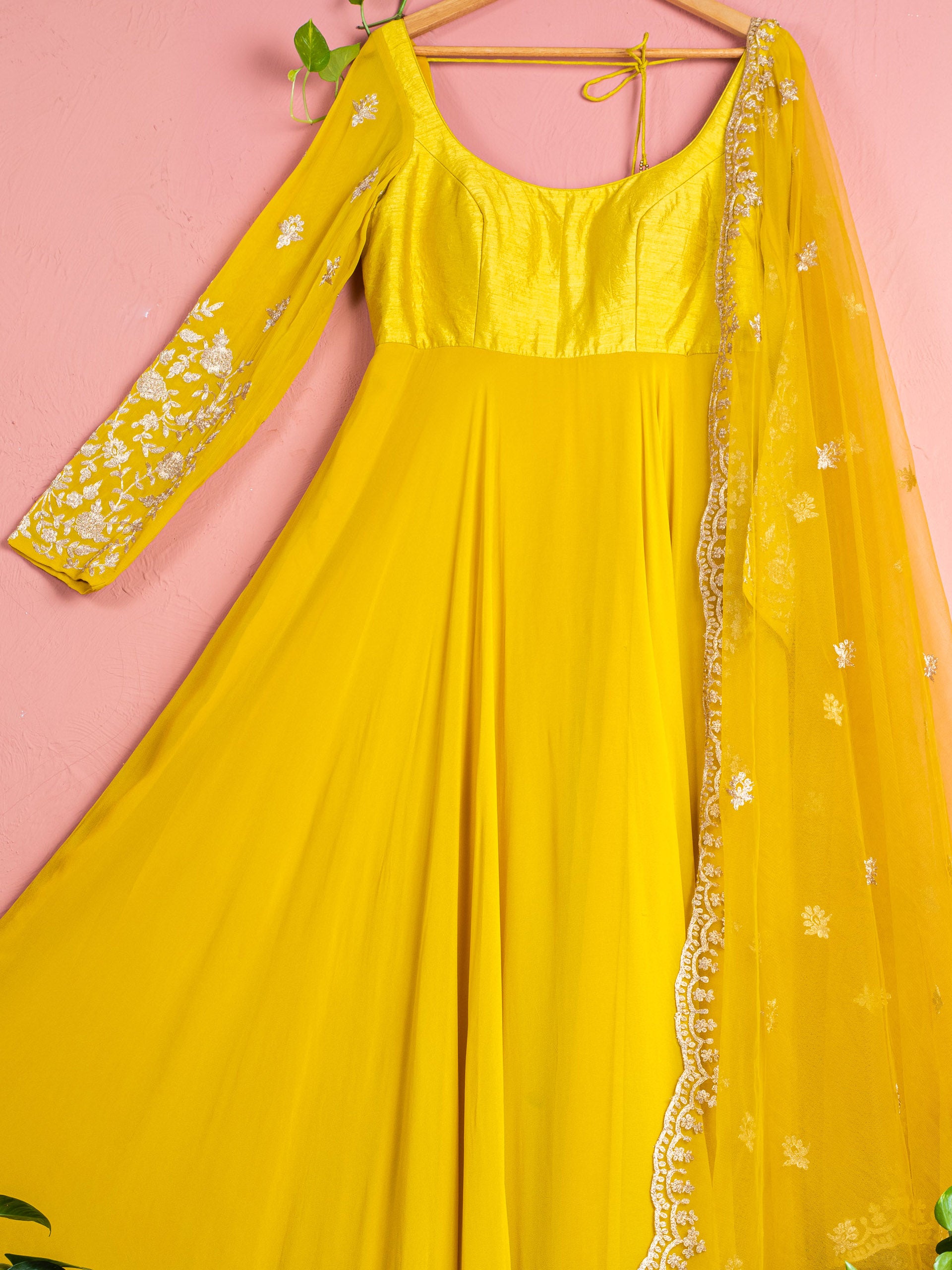 Tuscan Yellow Anarkali Set image 1