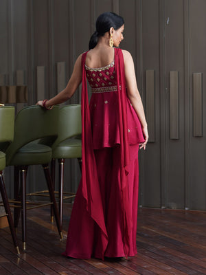 Maroon Aaisha Sharara Set image 2