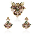 White And Green Stone Chokers Necklace Set image 0