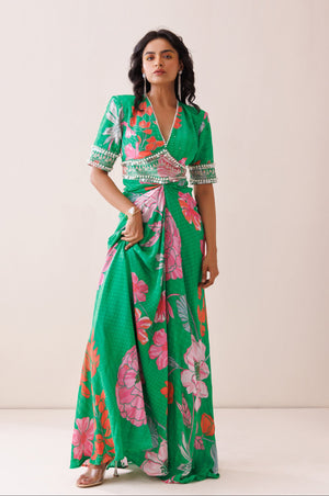 Verde Bold Shoulder Dress - S image