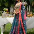 Teal Glow Ghagra Set image 0