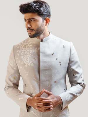 Gray Applique Prince Coat Set image 1
