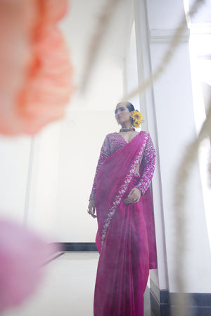 Magenta Katdana Saree image 4