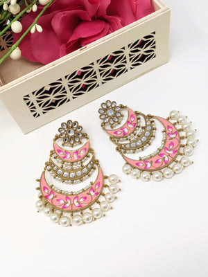 Chaand Earrings - Pink image