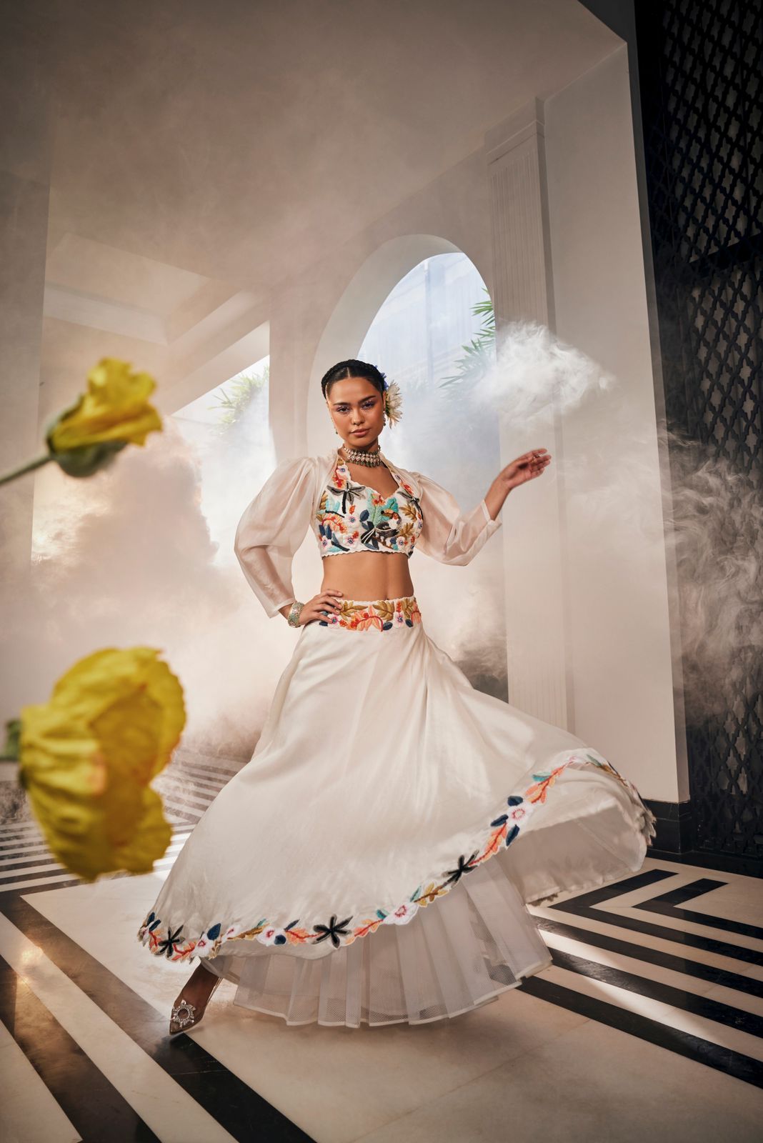 Attached Jacket Lehenga Set image 1