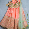 Georgette Coral Lehenga Set image 0