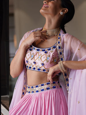 Pink Reana Lehenga Set image 1