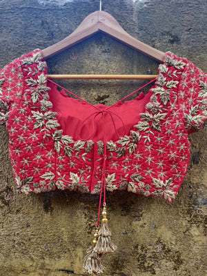 Red Bridal Lehenga Set image 3