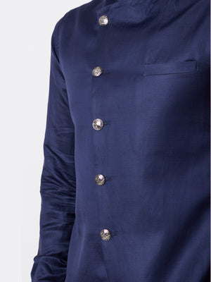 Navy Blue Bundi Jacket Set image 1