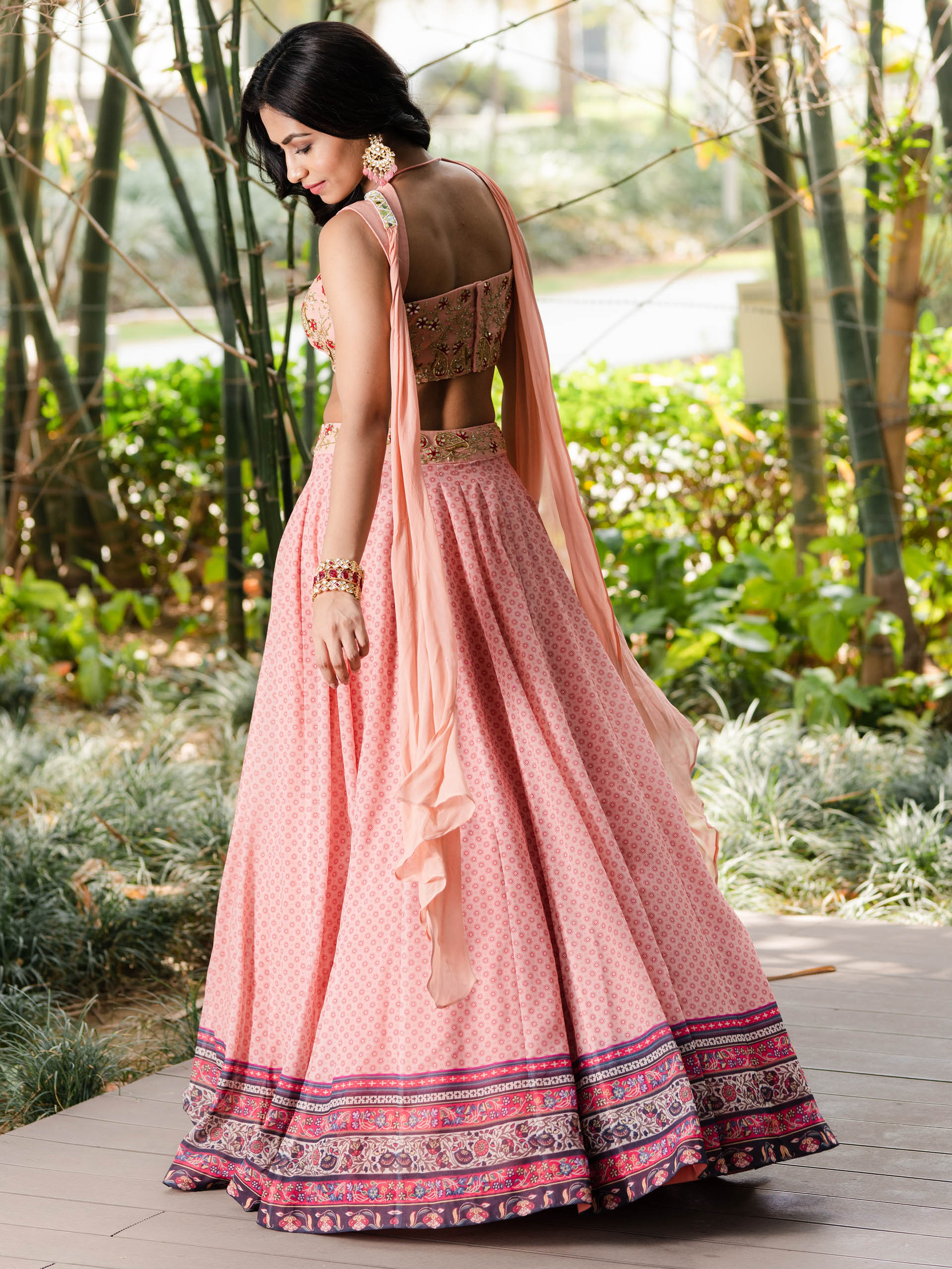Salmon Pink Tori Lehenga Set image 2