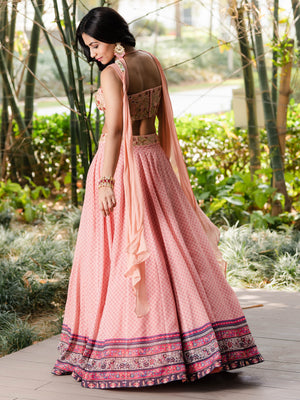 Salmon Pink Tori Lehenga Set image 2