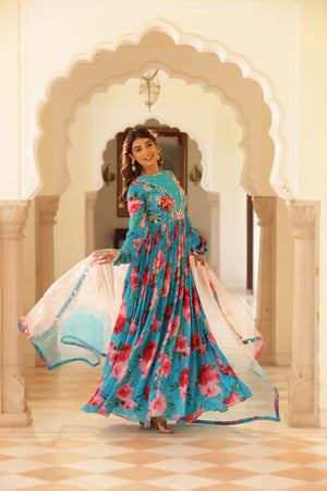 Floral Printed Anarkali image 17