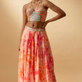 Multi Colored Pure Georgette Tie-Dye Pant Set image 0