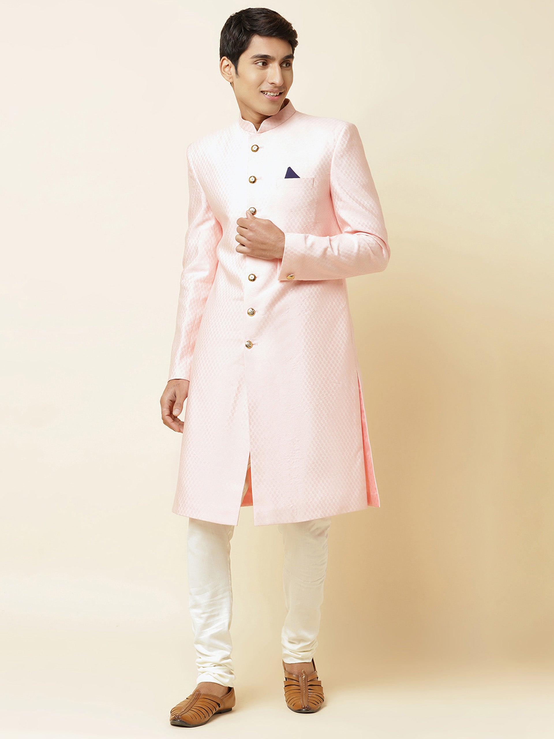 Light Pink Sherwani Set image 2