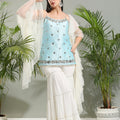 Powder Blue and Ivory Sharara Set image 0