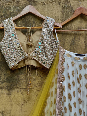 Ivory and Mirror Lehenga image 2