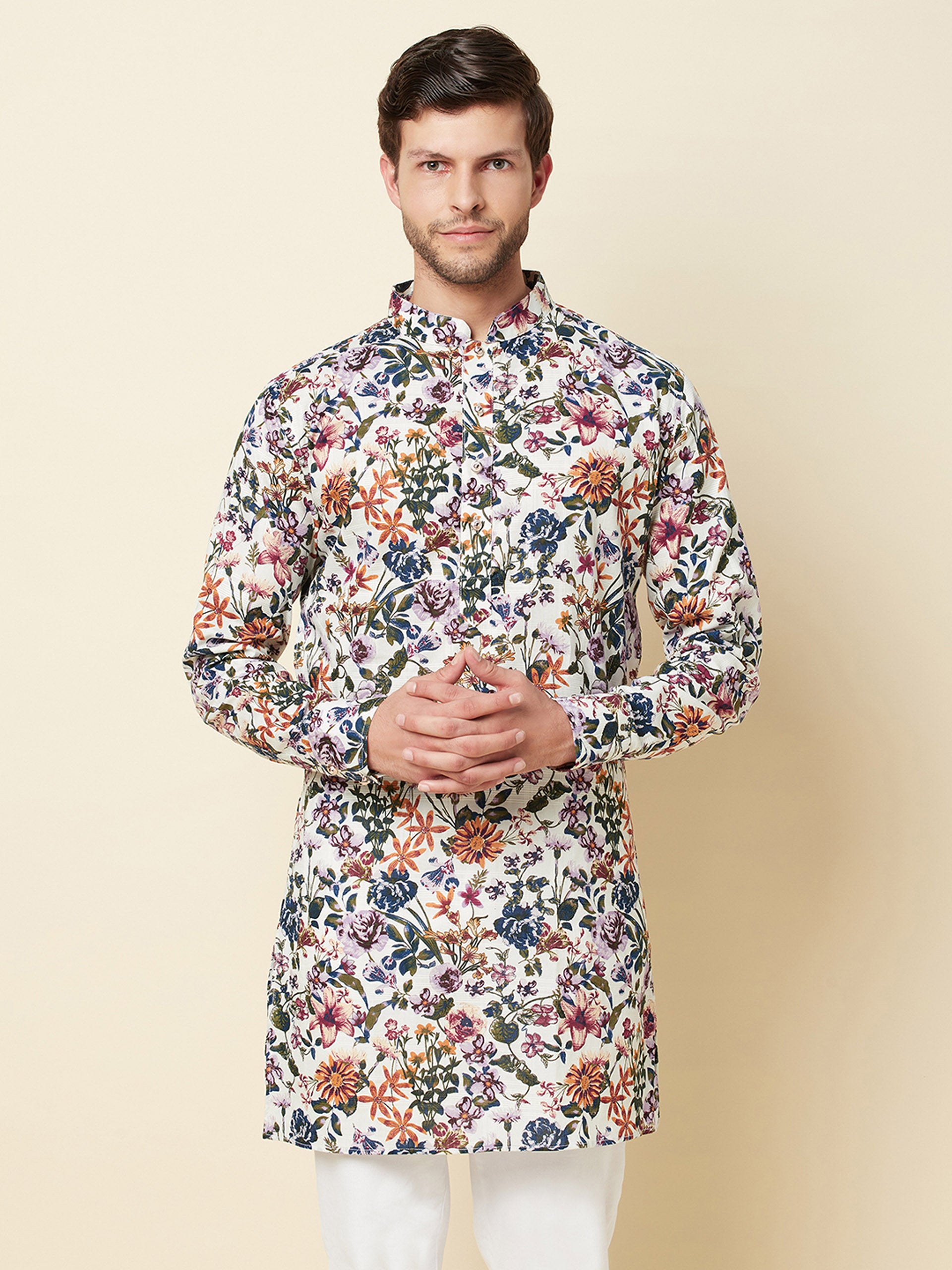 Floral Linen Kurta image 5