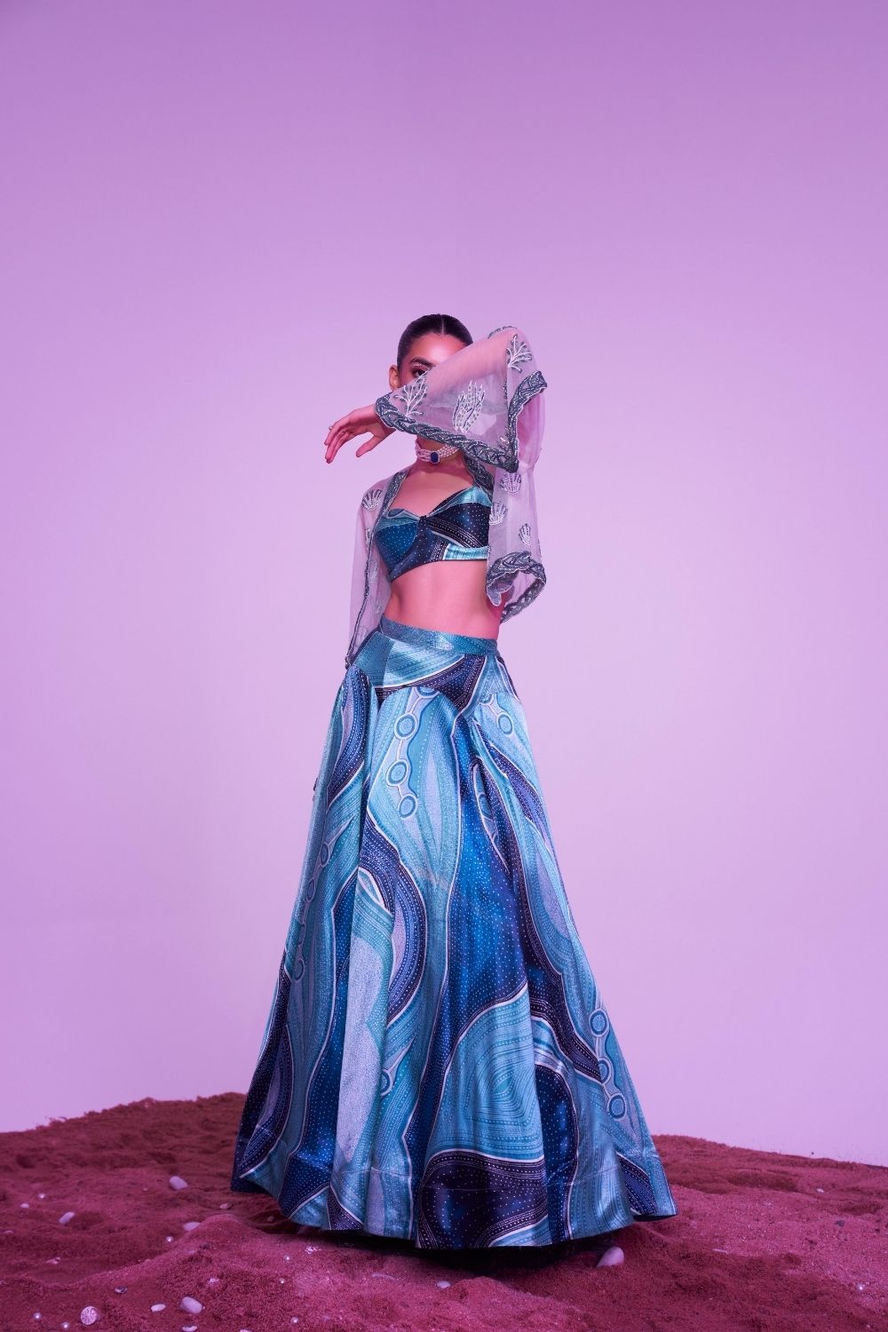 Oceanic Blue Skirt Set - L image
