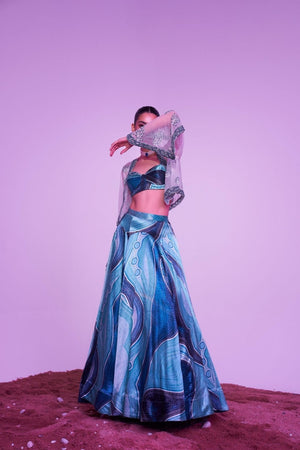 Oceanic Blue Skirt Set - L image