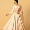 Peach Modal Satin Full Sleeve Lehenga (Copy) image 0