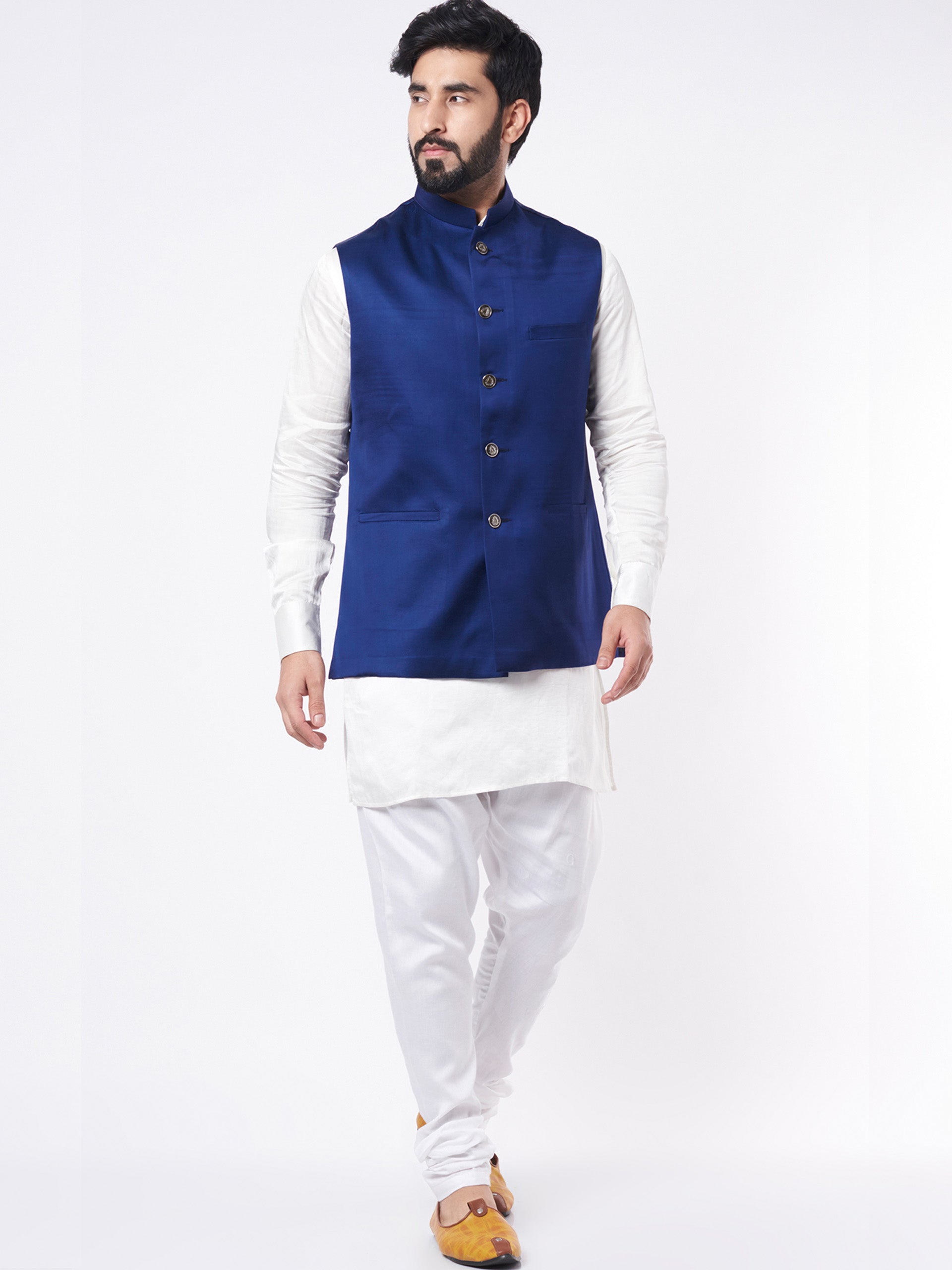 Cobalt Blue Bundi Jacket Set - S image