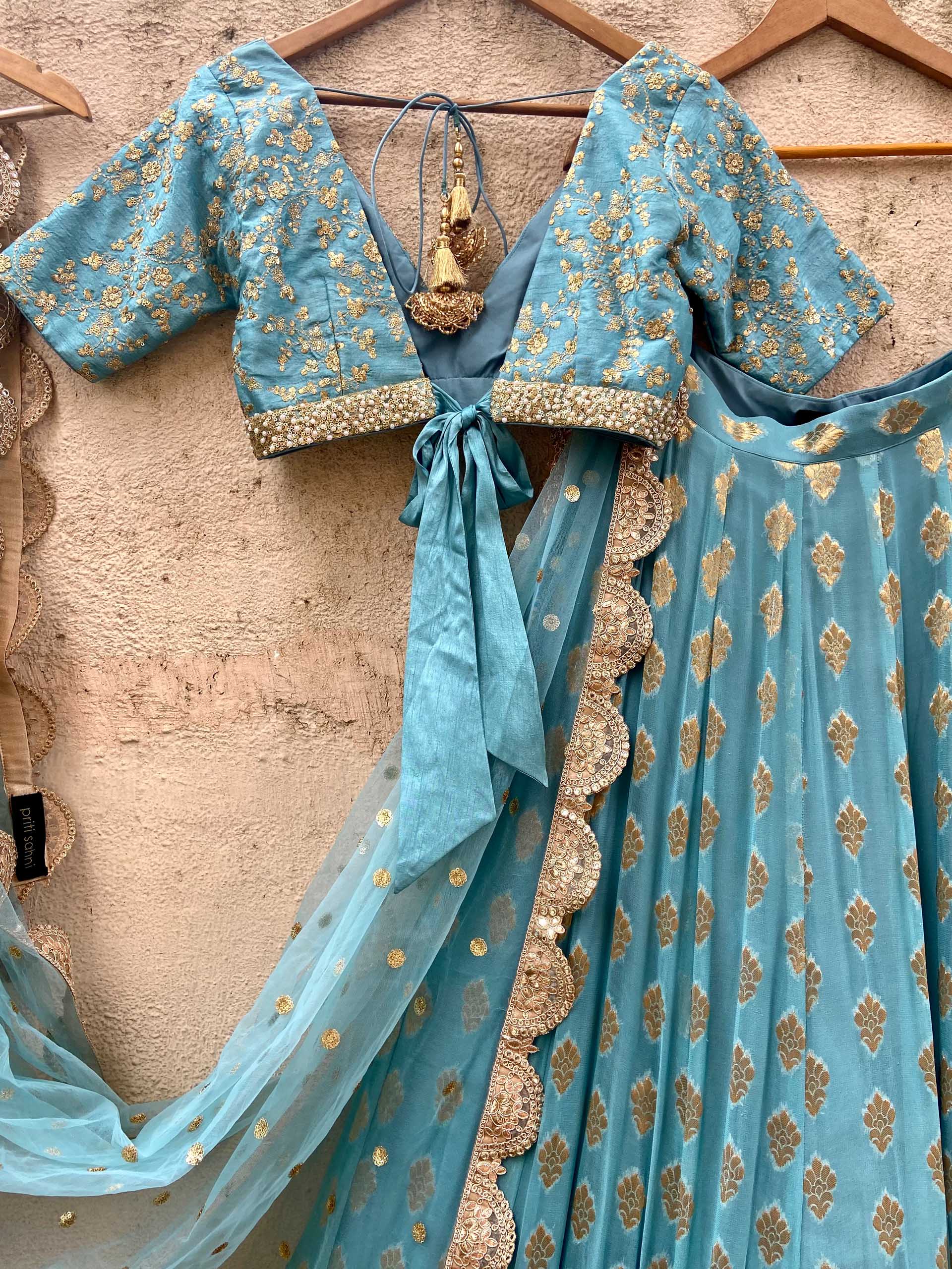 Turkish Blue Lehenga Set image 5