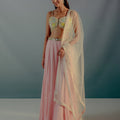 Flamingo Pink Embroidered Pallazo Set image 0