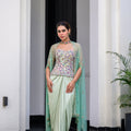 Eden Textudawn Corset With Mirror Work Paidawn With Dhoti Skirt And Cape Set image 0