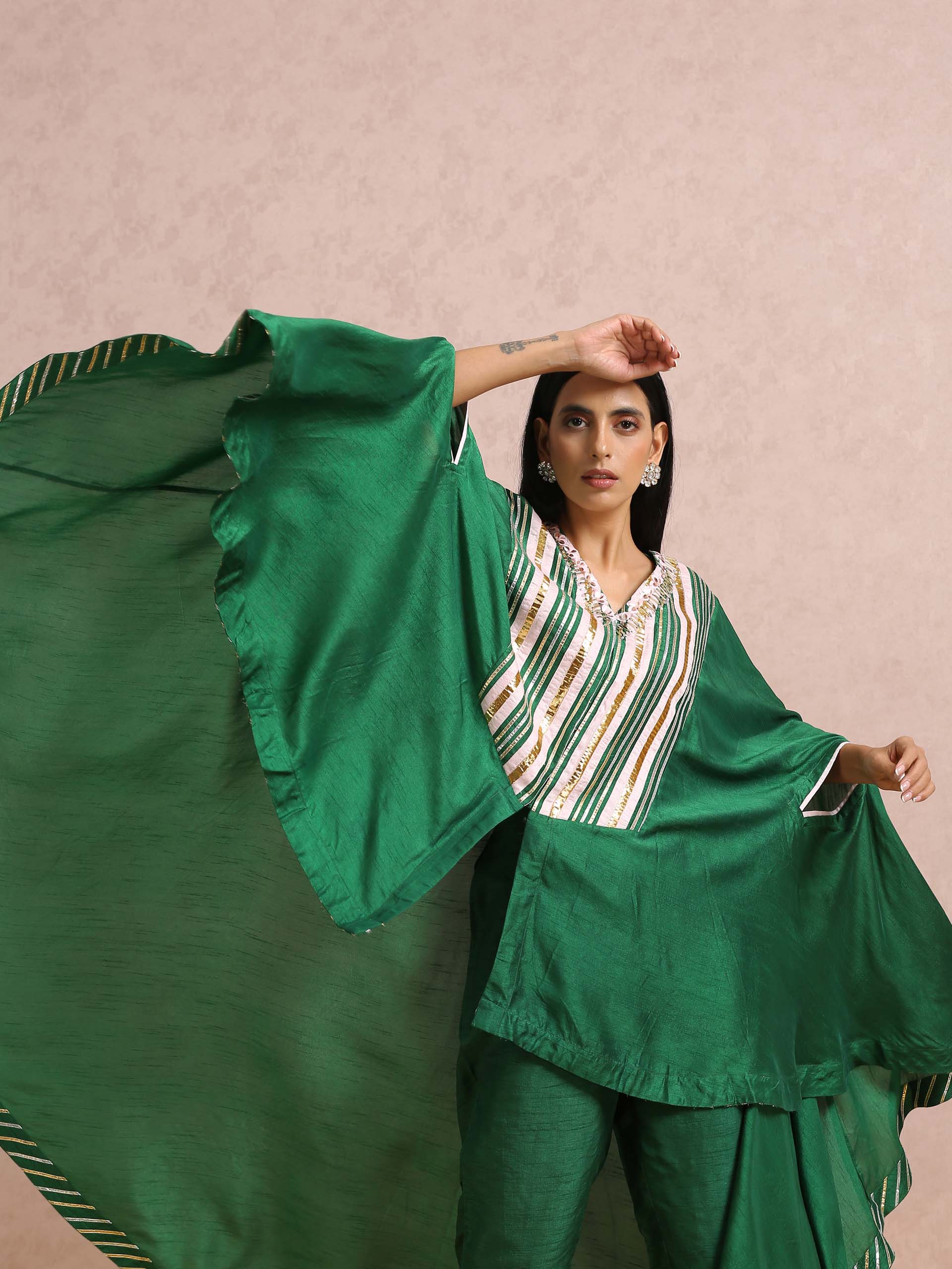 Emerald Green Embroidered Co-Ord Set image 9