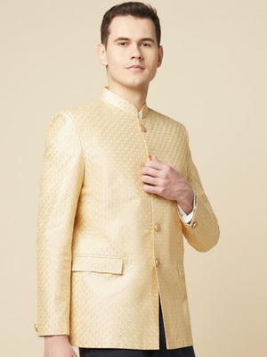 Nude Jacquard Jodhpuri Jacket image 4