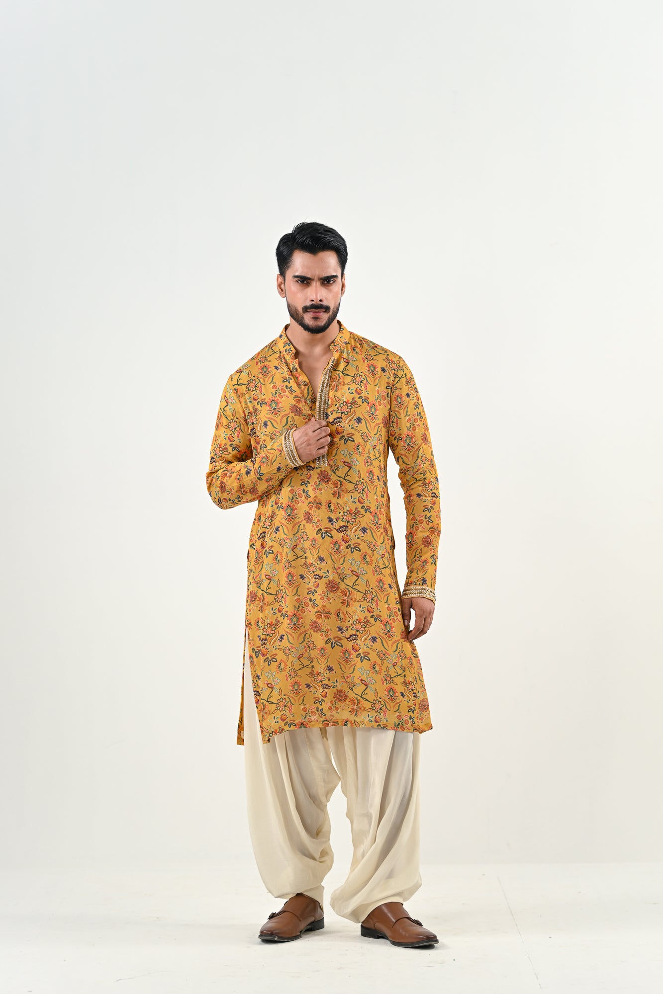 M HIGHLIGHTED KURTA WITH COWL PANTS - XL image