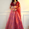 Maroon Myrah Chevron Lehenga Set image 0