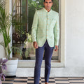 Mint Green Embroidered Jodhpuri Jacket image 0