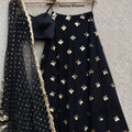 Black Bustier Blouse with Black Gold Skirt image 0