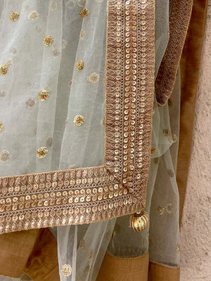 Pastel Mint Green Zari Lehenga Set image 4