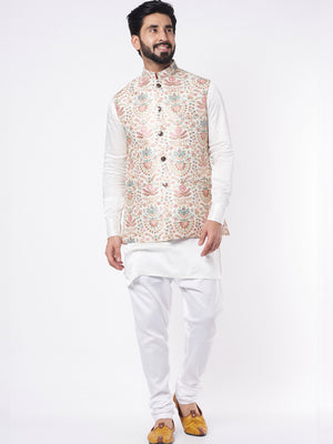Floral Threadwork Bundi Jacket Set - S image