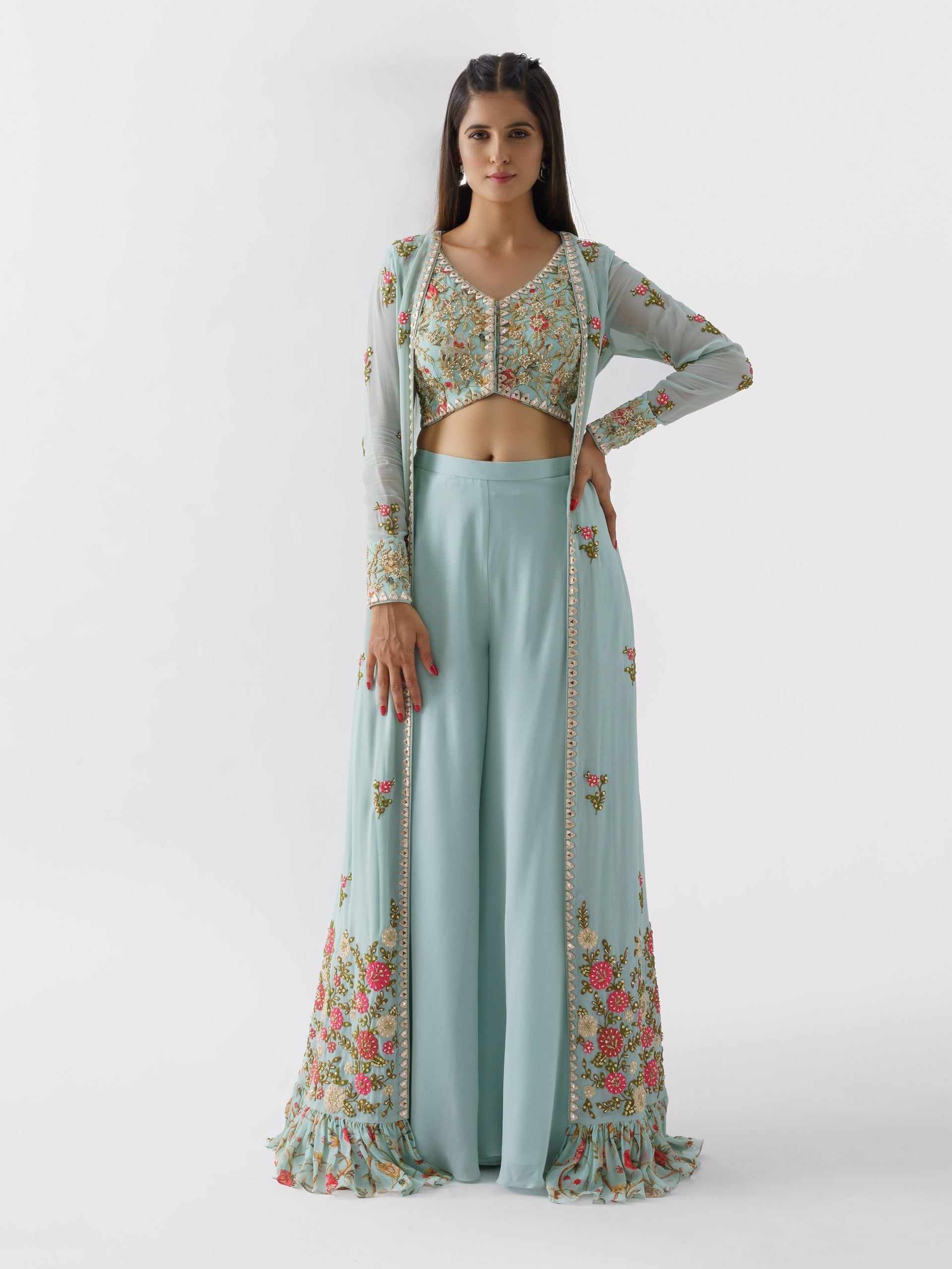 Light Blue Set Paired With Jacket - Custom image