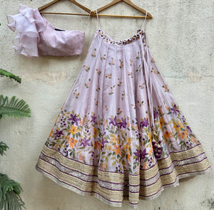 One-Shoulder Ruffle Lehenga Set image 5