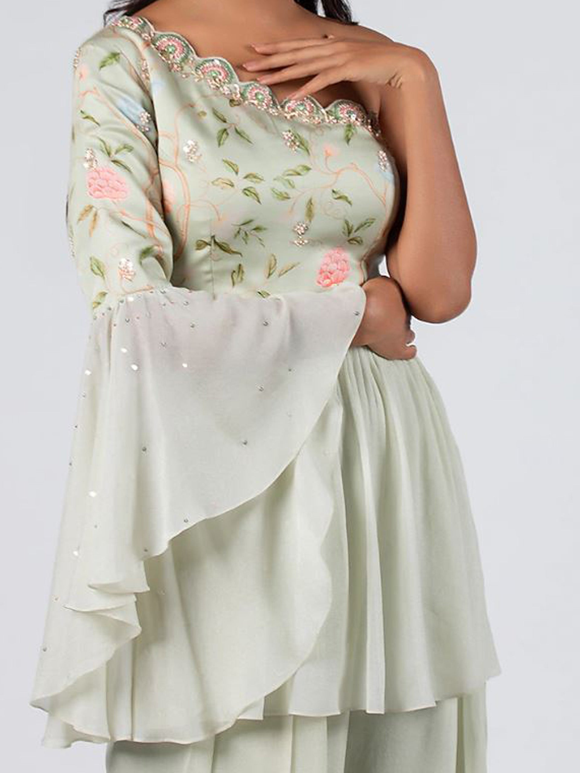 Mint Flared Pant Set image 1