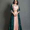 Green And Peach Sharara Set image 0