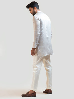 Grey Pintucks Short Kurta Set image 2