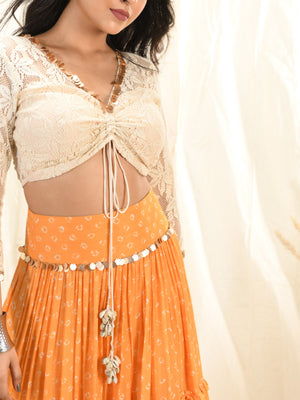 Mango Bandhni Lehenga Set image 4