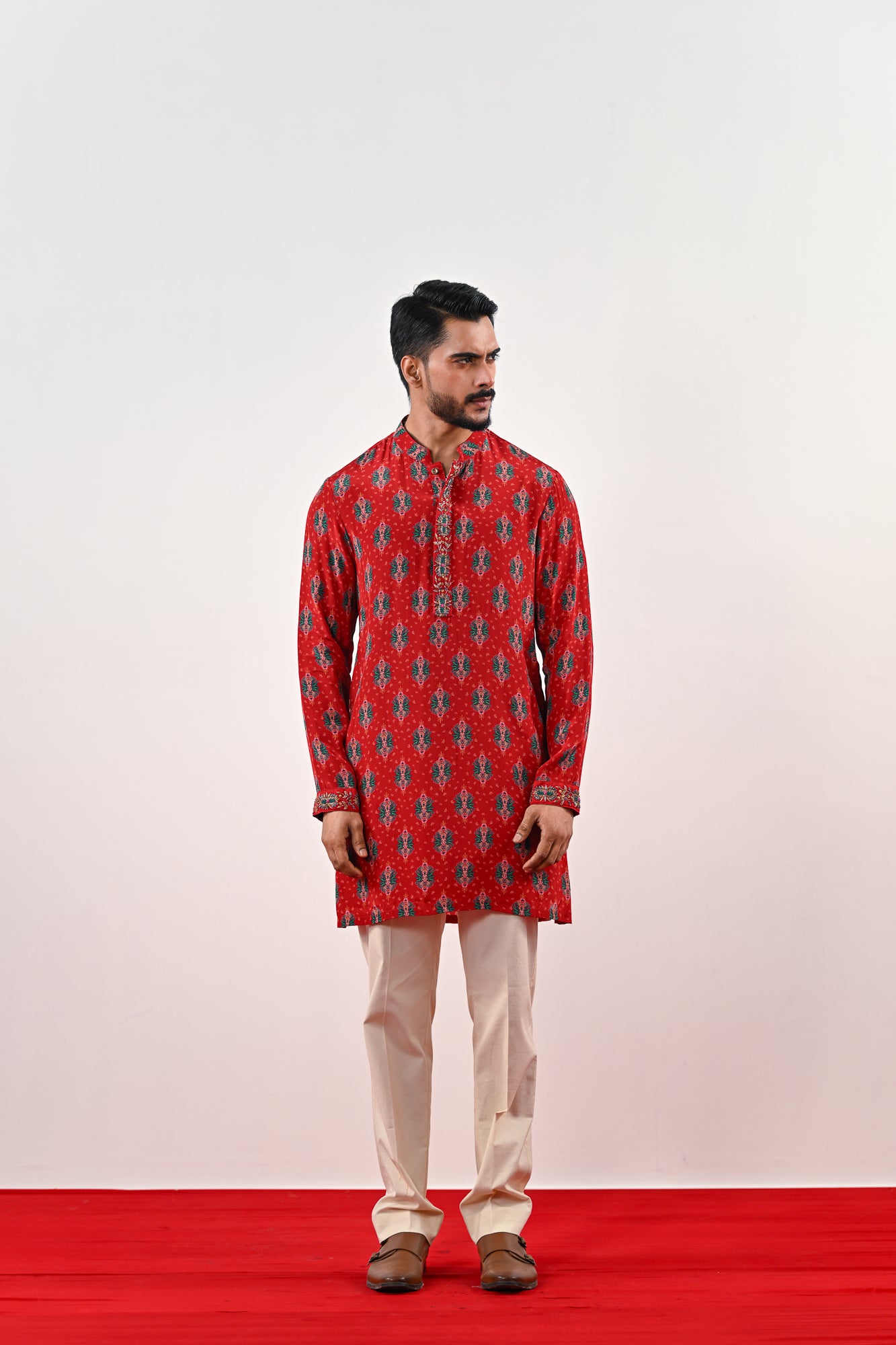 S PRINTED KURTA SET image 4