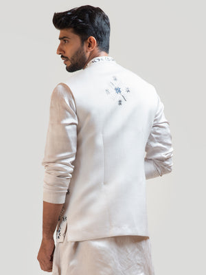 Cream Phulkari Nehru Kurta Set image 3