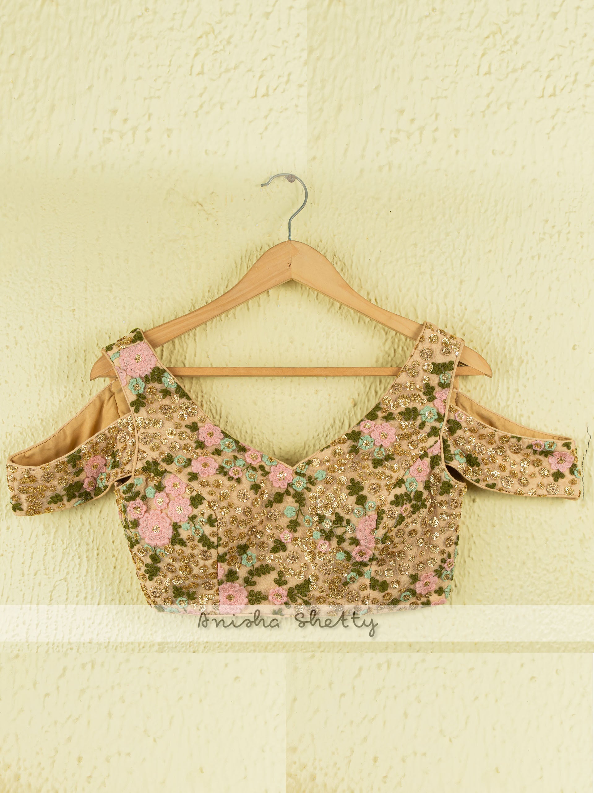 Mint Green Lehenga and Oyster Floral Blouse Set image 1