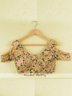 Mint Green Lehenga and Oyster Floral Blouse Set image 1