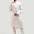 Cream Mirror Work Kurta Set image 0