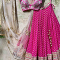 Fuchsia Mirror Zari Lehenga Set image 0