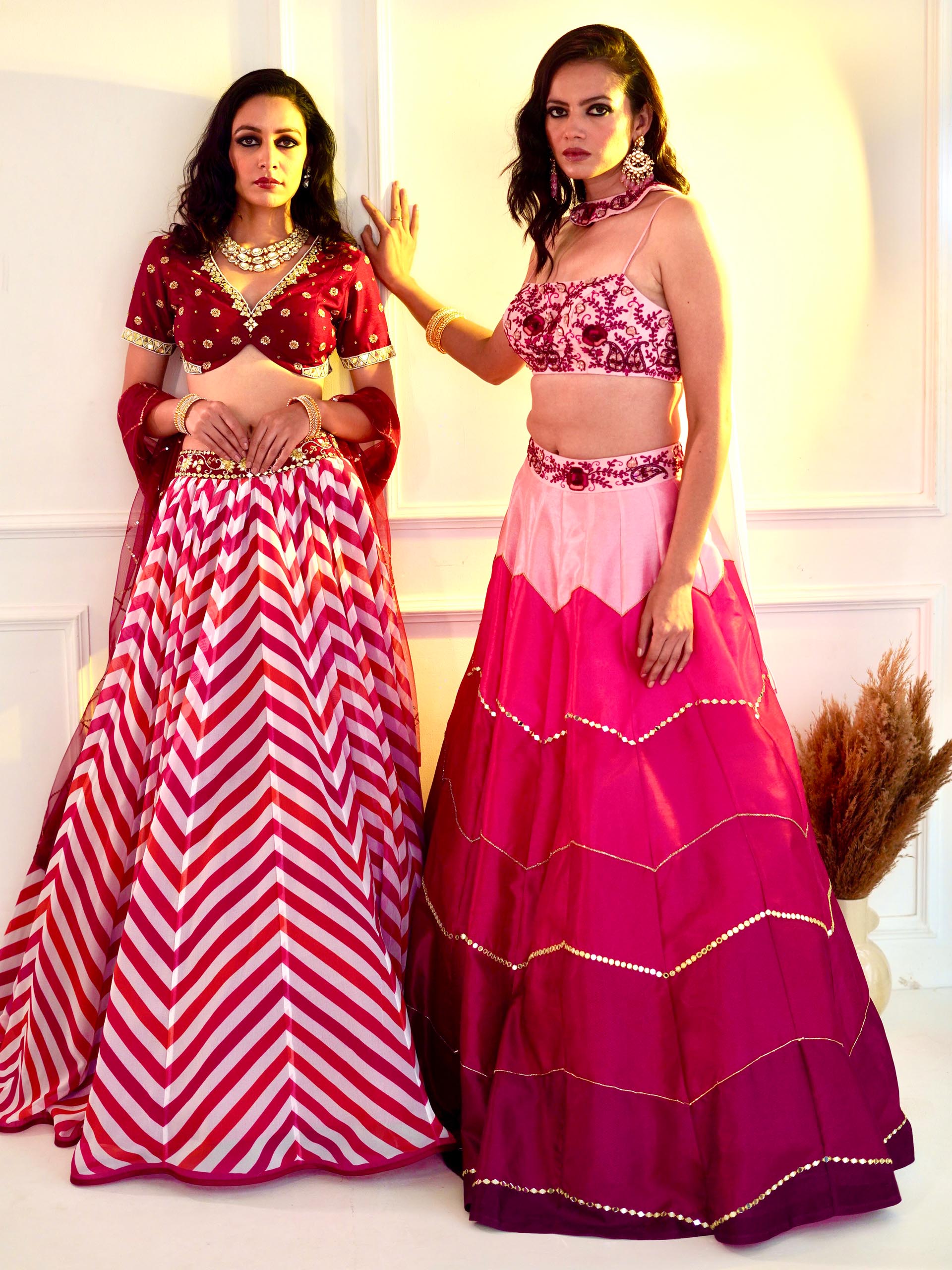Poppy Pink Ombre Celeste Lehenga Set image 2